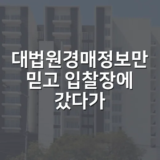 대법원경매정보만 믿고 입찰장에 갔다가 멈춘 이유 - 요약