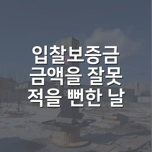 입찰보증금 금액을 잘못 적을 뻔한 날 - 요약