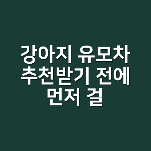 강아지 유모차 추천받기 전에 먼저 걸러내는 방법 - 요약