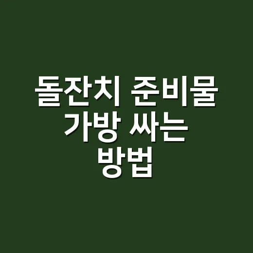 돌잔치 준비물 가방 싸는 방법, 당일에 진짜 필요한 것만 챙기려면 이렇게 - 요약