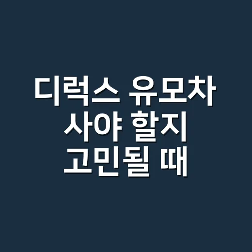 디럭스 유모차 사야 할지 고민될 때 이렇게 고르세요 - 요약
