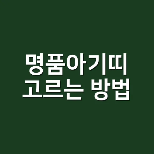 명품아기띠 고르는 방법, 비싼 것보다 먼저 봐야 할 기준 - 요약