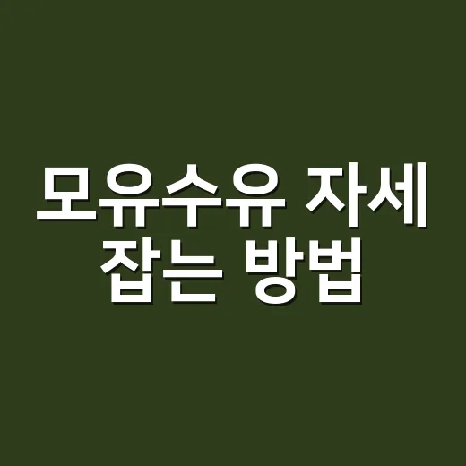 모유수유 자세 잡는 방법, 처음 2주를 덜 아프게 지나가려면 이렇게 - 요약