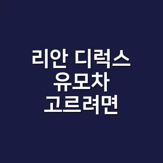 리안 디럭스 유모차 고르려면 이렇게 보세요 - 요약