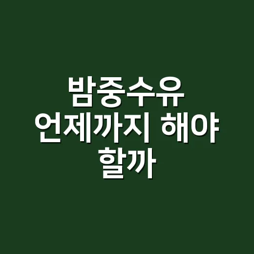 밤중수유 언제까지 해야 할까? 초보 부모가 끊는 시기 잡는 방법 - 요약