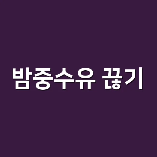 밤중수유 끊기, 아이 덜 울리고 엄마 덜 지치는 방법 - 요약