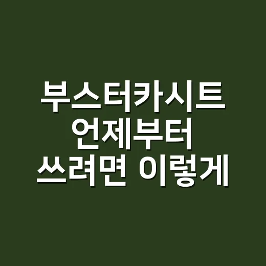 부스터카시트 언제부터 쓰려면 이렇게 확인하세요 - 요약