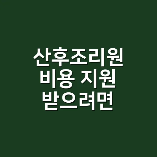 산후조리원 비용 지원 받으려면 이렇게 확인하세요 - 요약
