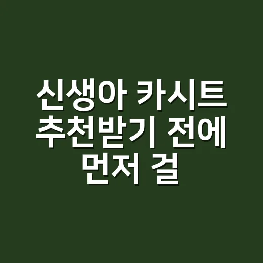 신생아 카시트 추천받기 전에 먼저 걸러내는 방법 - 요약