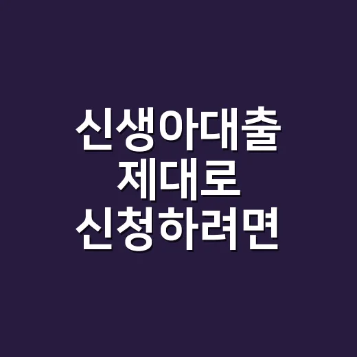 신생아대출 제대로 신청하려면 이렇게 순서 잡으세요 - 요약
