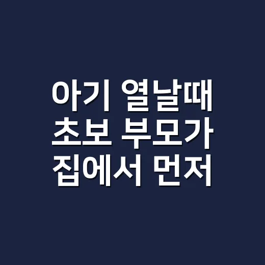 아기 열날때 초보 부모가 집에서 먼저 확인하는 방법 - 요약