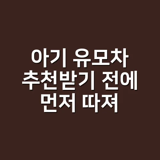 아기 유모차 추천받기 전에 먼저 따져야 할 5가지 방법 - 요약