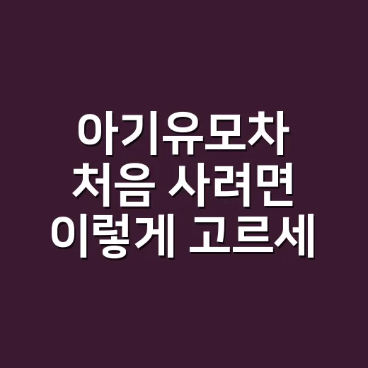 아기유모차 처음 사려면 이렇게 고르세요: 안 사도 되는 옵션부터 보는 방법 - 요약