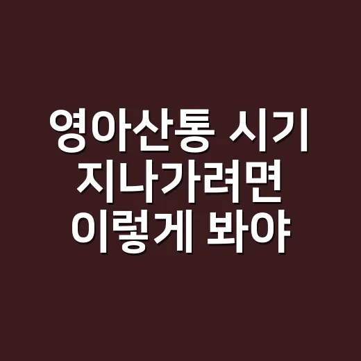 영아산통 시기 지나가려면 이렇게 봐야 덜 흔들립니다 - 요약