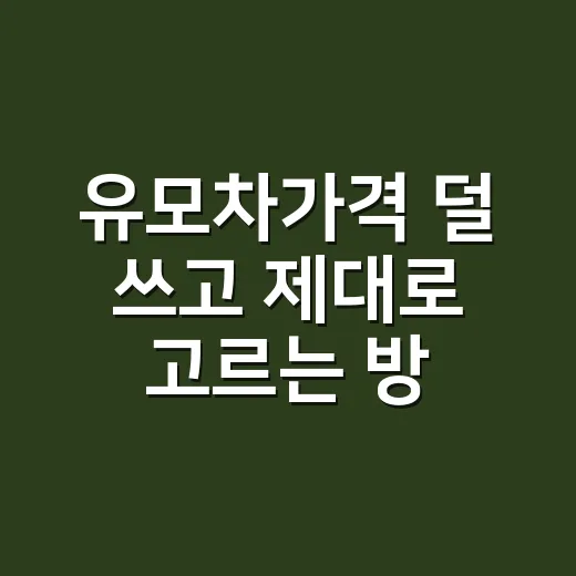 유모차가격 덜 쓰고 제대로 고르는 방법 - 요약