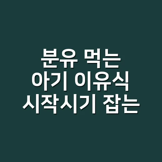 분유 먹는 아기 이유식 시작시기 잡는 방법 - 요약