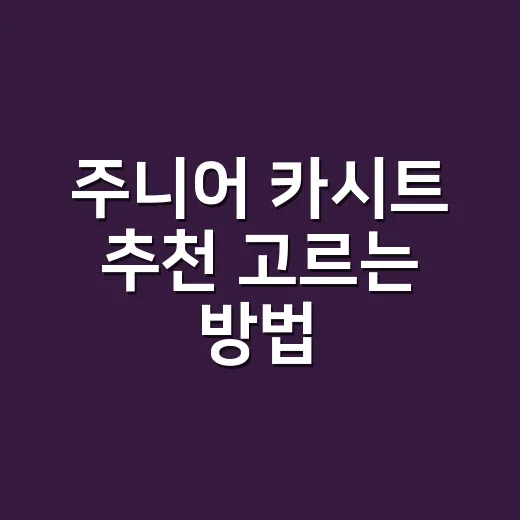 주니어 카시트 추천 고르는 방법, 비싼 제품보다 먼저 볼 기준 - 요약