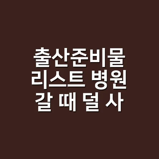 출산준비물 리스트 병원 갈 때 덜 사고 빠뜨리지 않는 방법 - 요약
