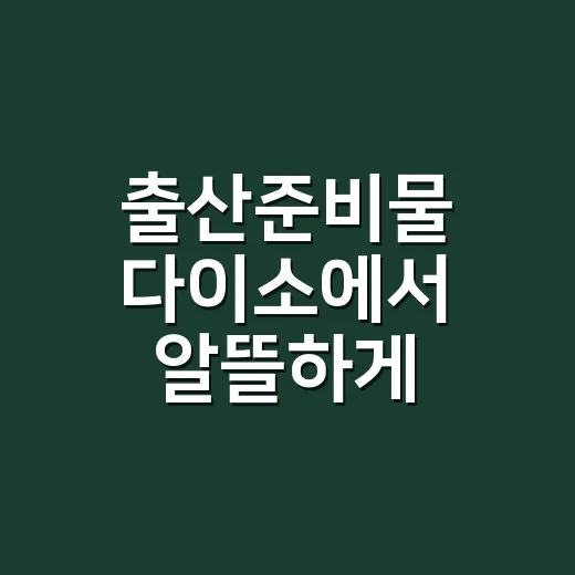 출산준비물 다이소에서 알뜰하게 고르는 방법 - 요약