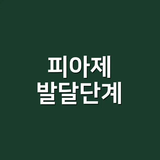 피아제 발달단계, 초보 부모가 집에서 편하게 보는 방법 - 요약