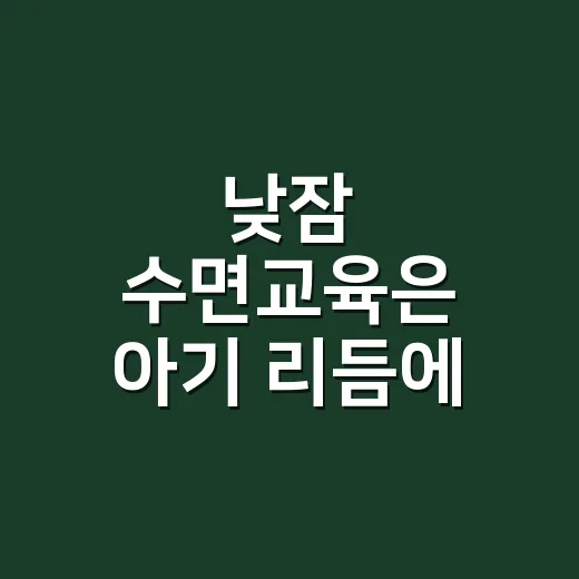 낮잠 수면교육은 아기 리듬에 맞춰 시작하는 방법 - 요약