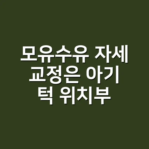 모유수유 자세 교정은 아기 턱 위치부터 바꾸는 방법 - 요약