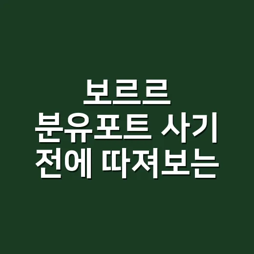 보르르 분유포트 사기 전에 따져보는 방법 - 요약