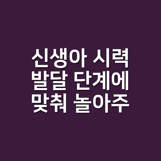 신생아 시력 발달 단계에 맞춰 놀아주는 방법 - 요약