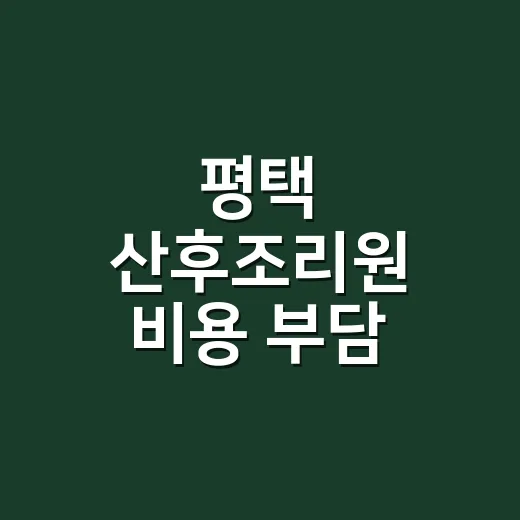 평택 산후조리원 비용 부담 줄여 고르는 방법 - 요약