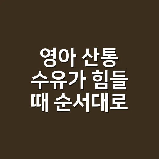 영아 산통 수유가 힘들 때 순서대로 점검하는 방법 - 요약