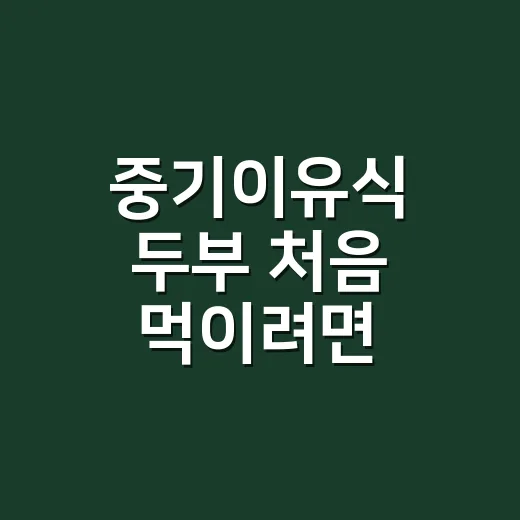 중기이유식 두부 처음 먹이려면 이렇게 준비하세요 - 요약