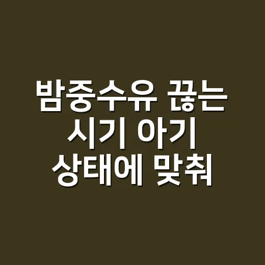 밤중수유 끊는 시기 아기 상태에 맞춰 정하는 방법 - 요약