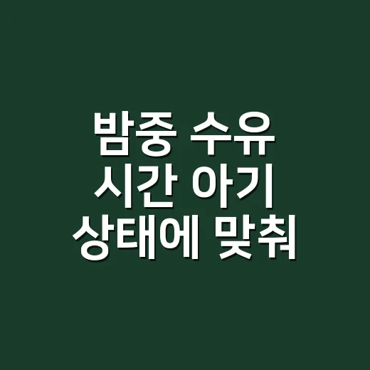 밤중 수유 시간 아기 상태에 맞춰 조절하는 방법 - 요약