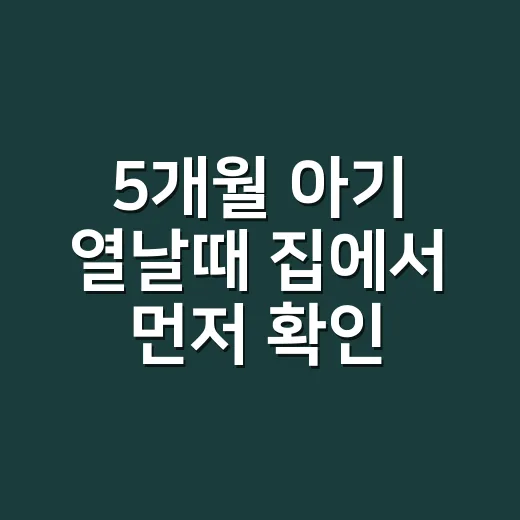 5개월 아기 열날때 집에서 먼저 확인하는 방법 - 요약