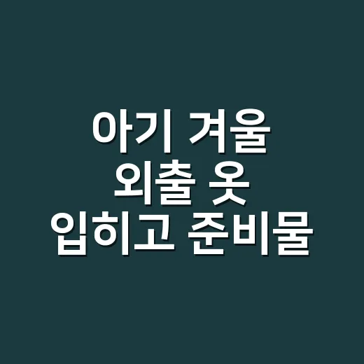 아기 겨울 외출 옷 입히고 준비물 챙기는 방법 - 요약