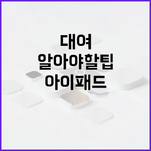 아이패드 대여, 꼭 알아야 할 팁들 - 요약