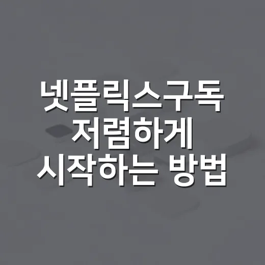 넷플릭스구독 저렴하게 시작하는 방법, 요금제 고르는 기준까지 - 요약