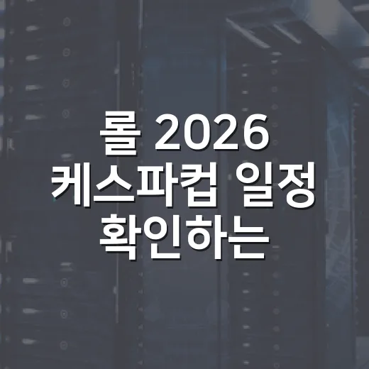 롤 2026 케스파컵 일정 확인하는 방법: 날짜·중계·방식 한 번에 보기 - 요약