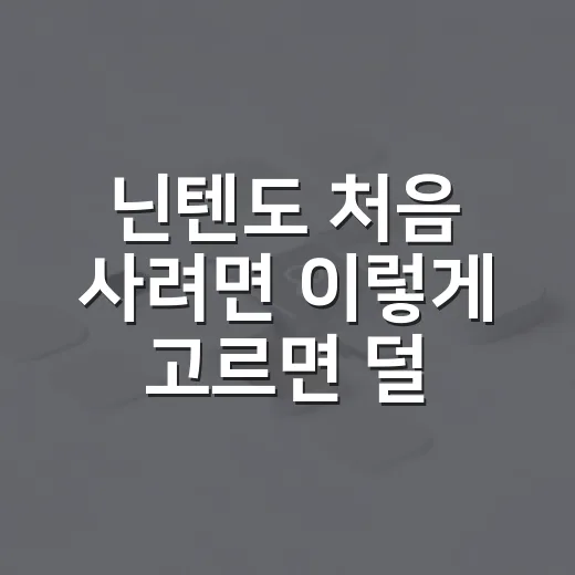 닌텐도 처음 사려면 이렇게 고르면 덜 후회합니다 - 요약
