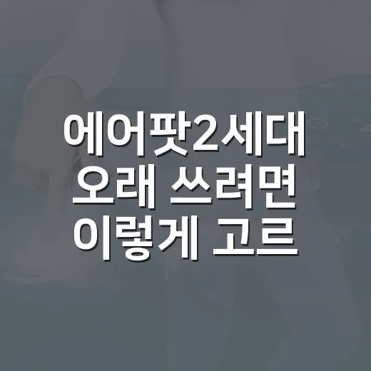 에어팟2세대 오래 쓰려면 이렇게 고르면 됩니다 - 요약