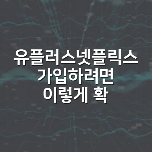 유플러스넷플릭스 가입하려면 이렇게 확인하면 편해요 - 요약