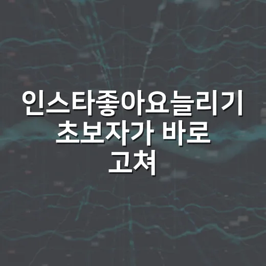 인스타좋아요늘리기 초보자가 바로 고쳐볼 수 있는 방법 - 요약