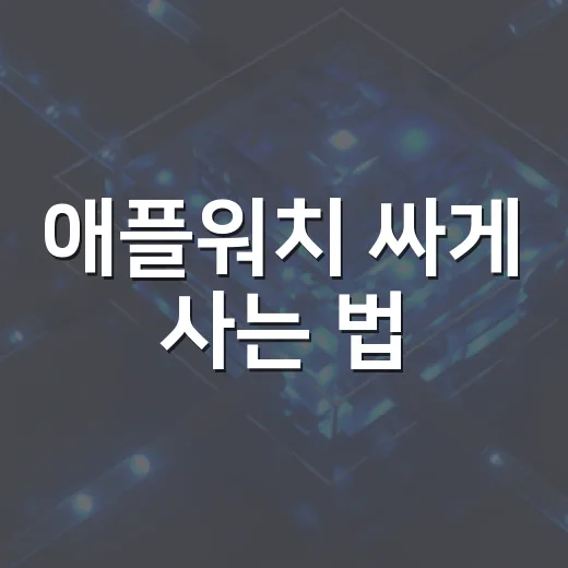 애플워치 싸게 사는 법, 초보자도 손해 덜 보는 구매 방법 - 요약