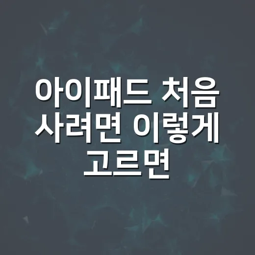 아이패드 처음 사려면 이렇게 고르면 실패 확률이 줄어듭니다 - 요약