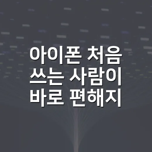 아이폰 처음 쓰는 사람이 바로 편해지는 설정 방법 - 요약