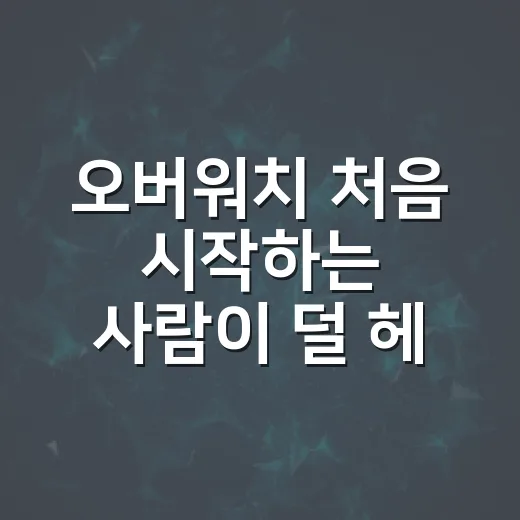 오버워치 처음 시작하는 사람이 덜 헤매는 방법 - 요약
