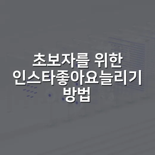 초보자를 위한 인스타좋아요늘리기 방법, 계정 분위기부터 바꾸는 법 - 요약