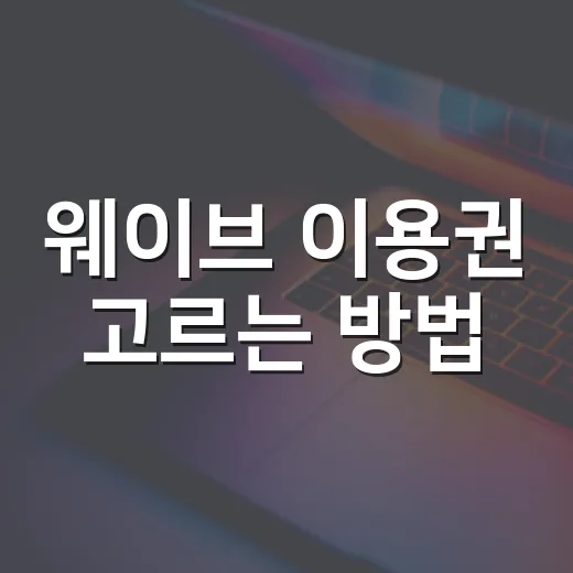웨이브 이용권 고르는 방법, 돈 덜 쓰고 알차게 보는 법 - 요약