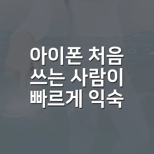 아이폰 처음 쓰는 사람이 빠르게 익숙해지는 방법 - 요약