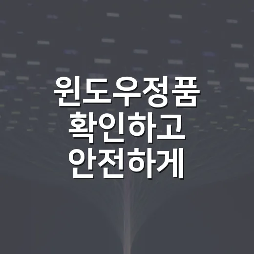 윈도우정품 확인하고 안전하게 구매하는 방법 - 요약